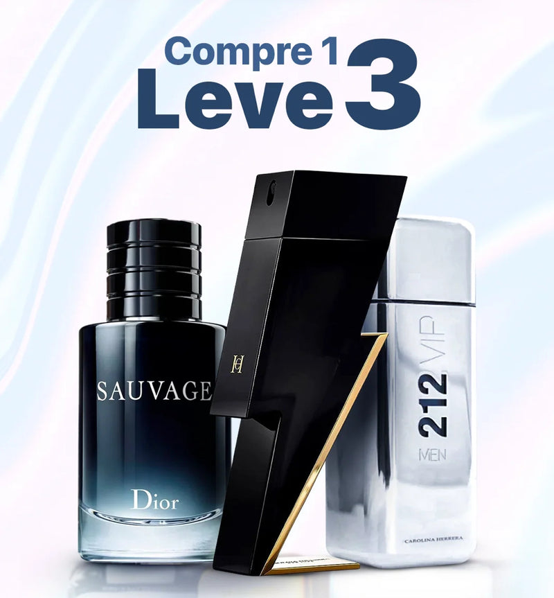 Combo 3 Perfumes Masculinos - Sauvage Dior + 212 Vip Men + Bad Boy Carolina Herrera [100ml]