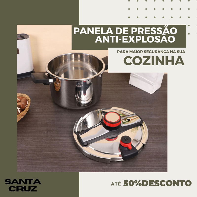 Panela De Pressão Aço Inoxidável - À Prova De Explosão (ULTIMAS UNIDADES)